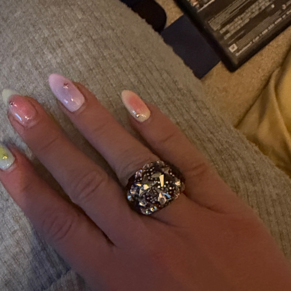 Swarovski Silver and Gold Crystal Ring - Picture 2 of 2